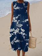 Agnieszka – Elegante Vestito Midi con Motivo Floreale