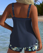 Dagmara - Tankini a righe con pantaloni da spiaggia a due pezzi
