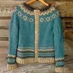 Mariangela | Cardigan verde petrolio – cardigan nordico da donna | Erminia Boutique Bologna