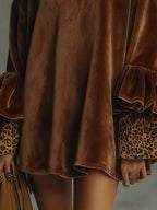 Lena – vestito mini in velluto con stampa leopardata