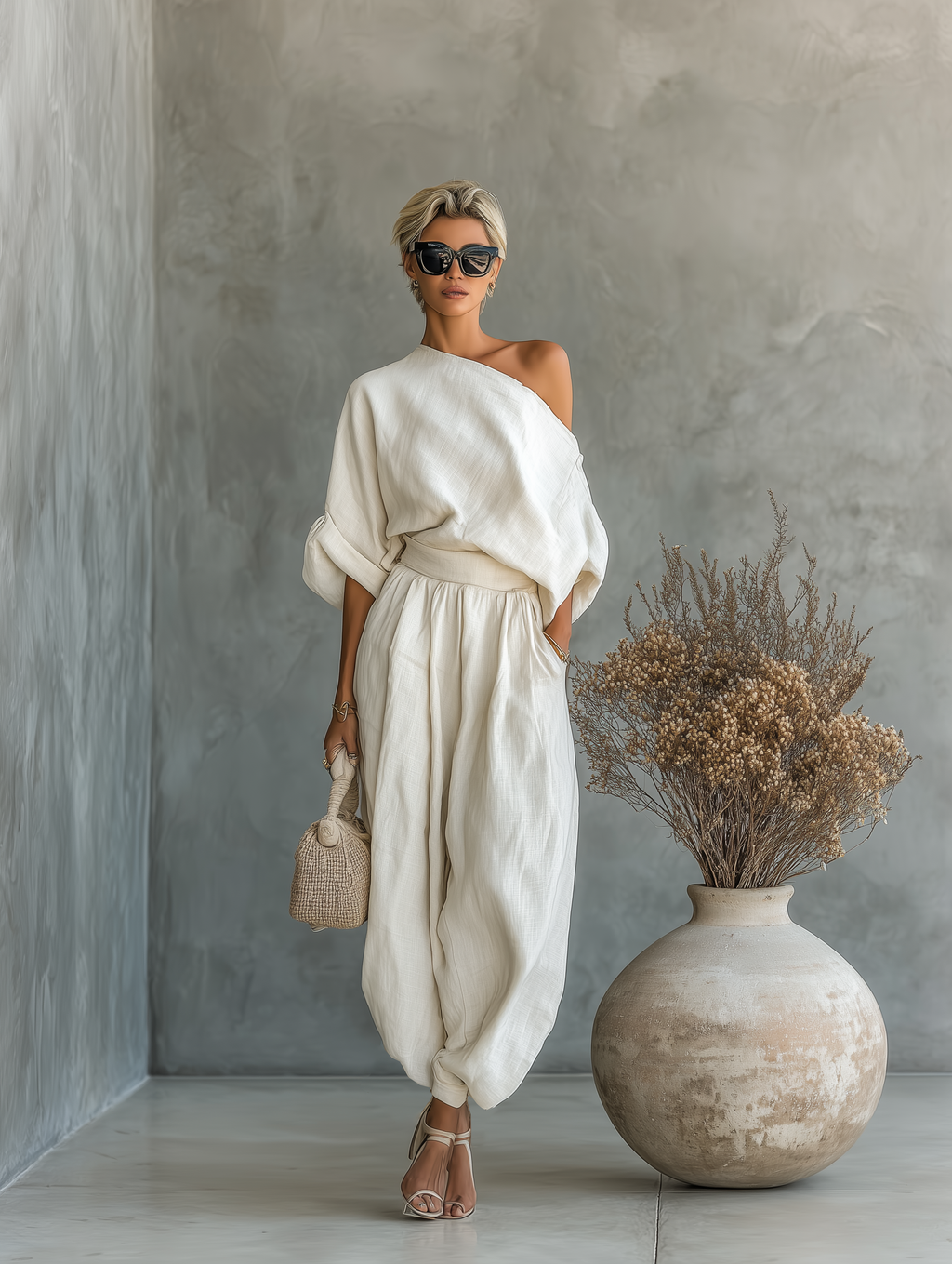 Natalia – Tuta Elegante con Scollatura Asimmetrica