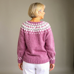 Rosetta | Cardigan rosa antico nordico – cardigan nordico da donna | Erminia Boutique Bologna