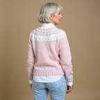 Clelia | Cardigan rosa cipria – cardigan nordico da donna | Erminia Boutique Bologna