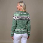Beatrice | Cardigan verde salvia nordico – cardigan nordico da donna | Erminia Boutique Bologna