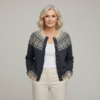 Tiziana | Cardigan nordico grigio antracite – cardigan nordico da donna | Erminia Boutique Bologna