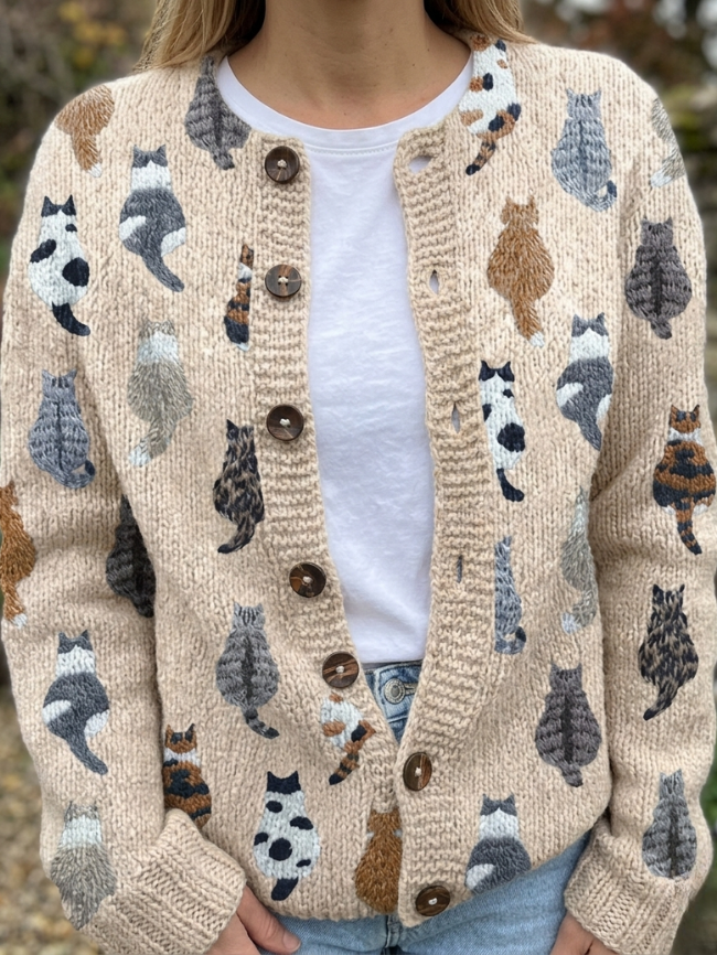 Tosca | Cardigan con gattini – cardigan con gattini da donna | Erminia Boutique Bologna