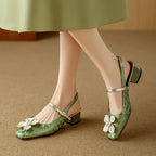 Matilde | Eleganti scarpe da donna con dettaglio floreale – scarpe mary jane da donna | Erminia Boutique Bologna