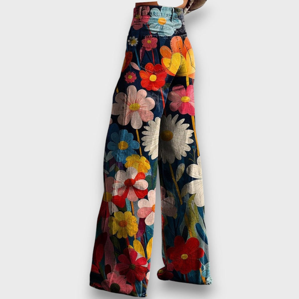 Amelia – pantaloni larghi con motivo floreale