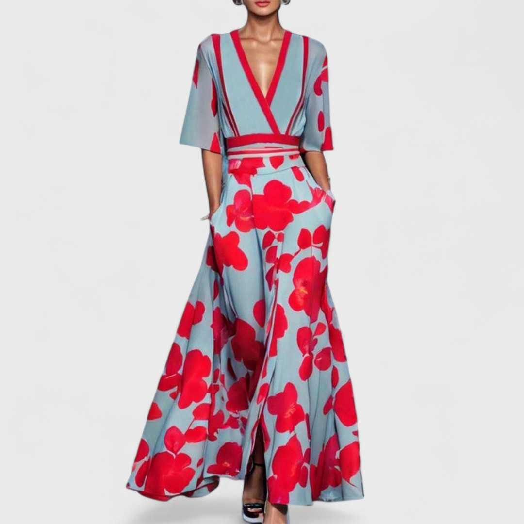 Océane - Elegante maxi abito floreale
