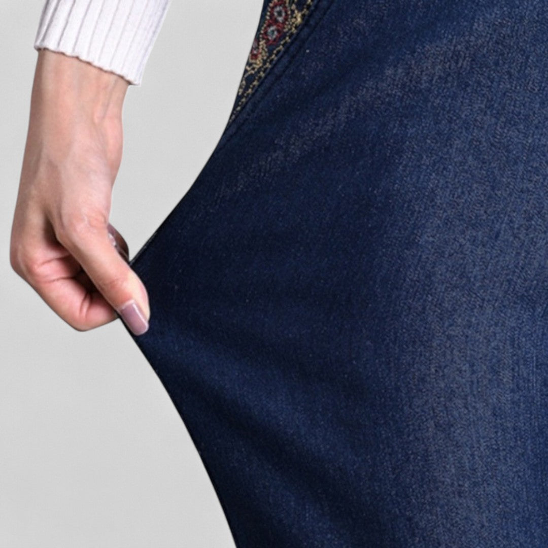 Elżbieta – jeans da donna con tasche e vita elastica
